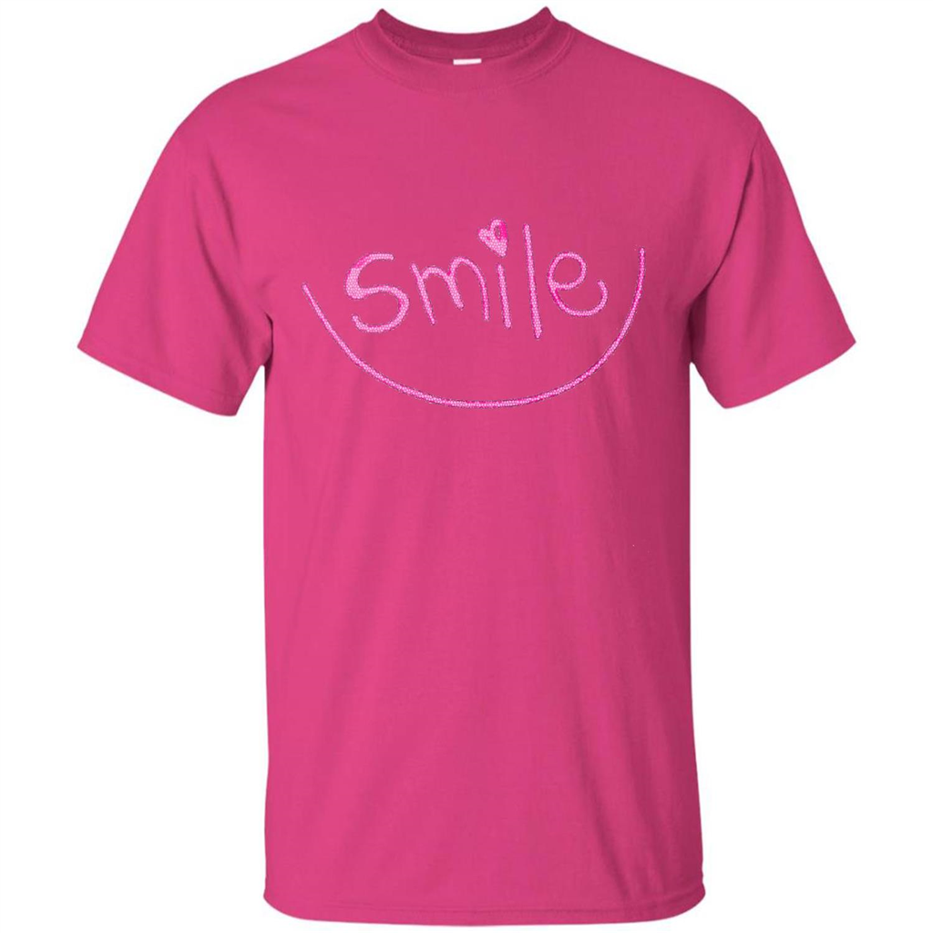 Smile Happy Motivational Smiley Face T-Shirts Heliconia