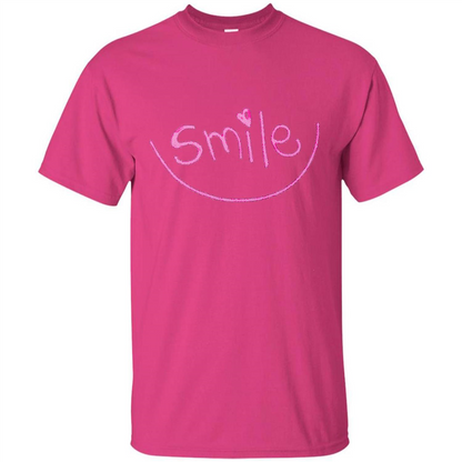Smile Happy Motivational Smiley Face T-Shirts Heliconia