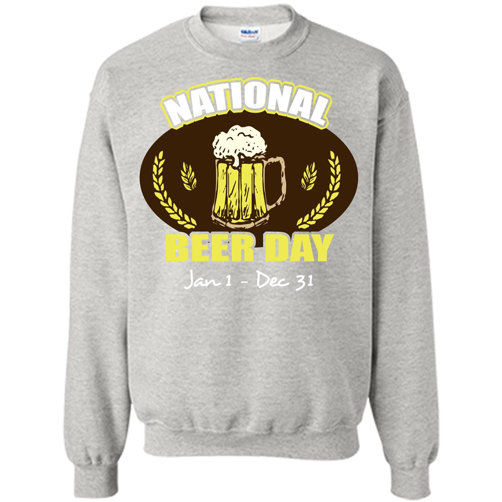 Beer T-shirt National Beer Day Jan1-Dec 31 Ash