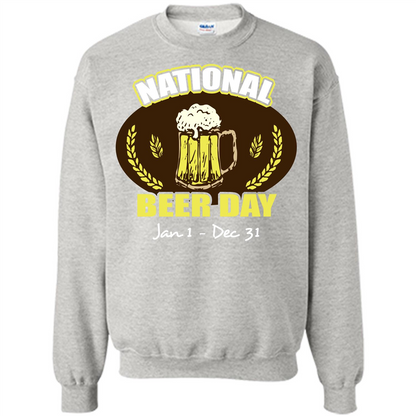 Beer T-shirt National Beer Day Jan1-Dec 31 Ash