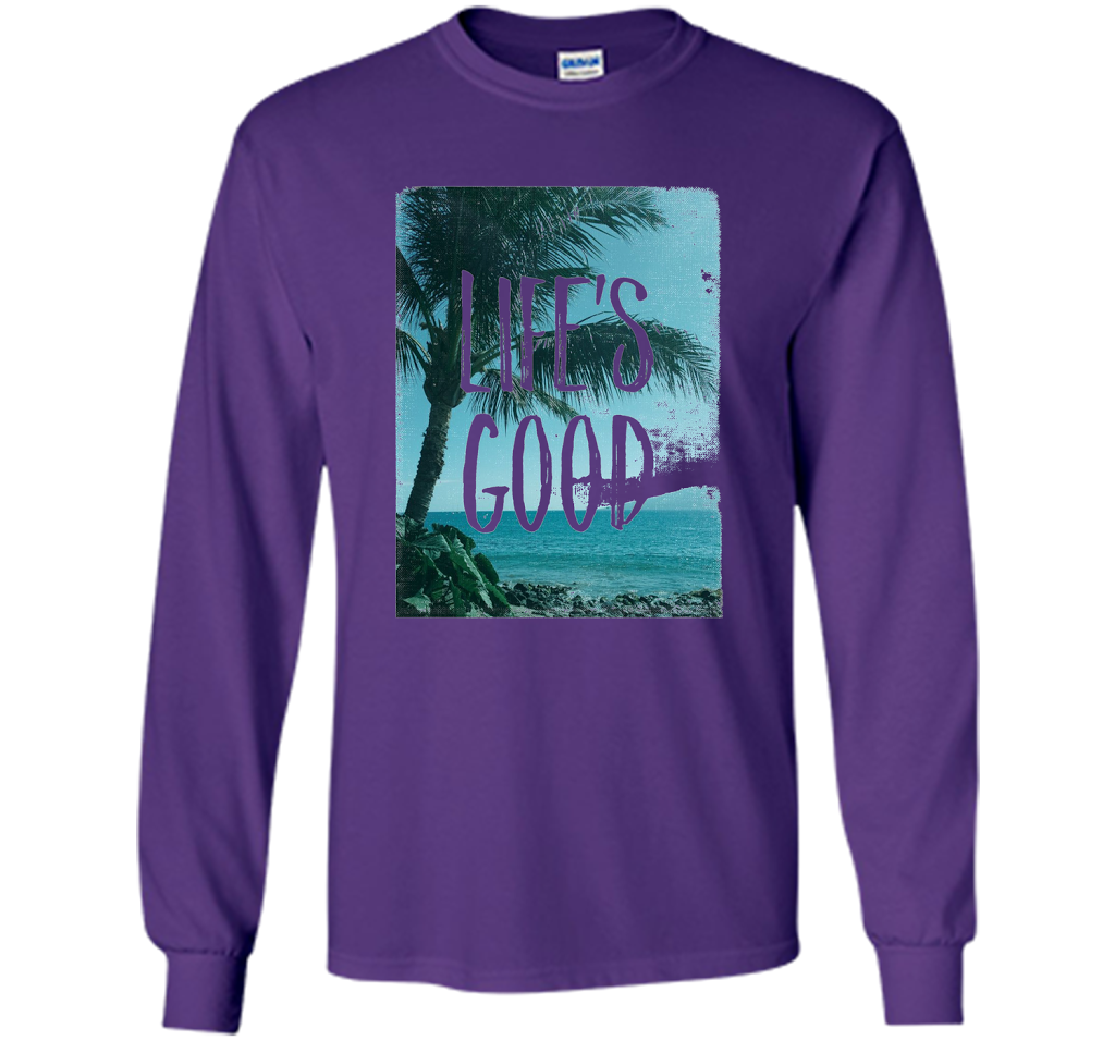 Life's Good Palm Tree T-Shirt cool shirt Purple