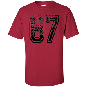 Number 67 T-shirt - Grungy Sports Team T-shirt