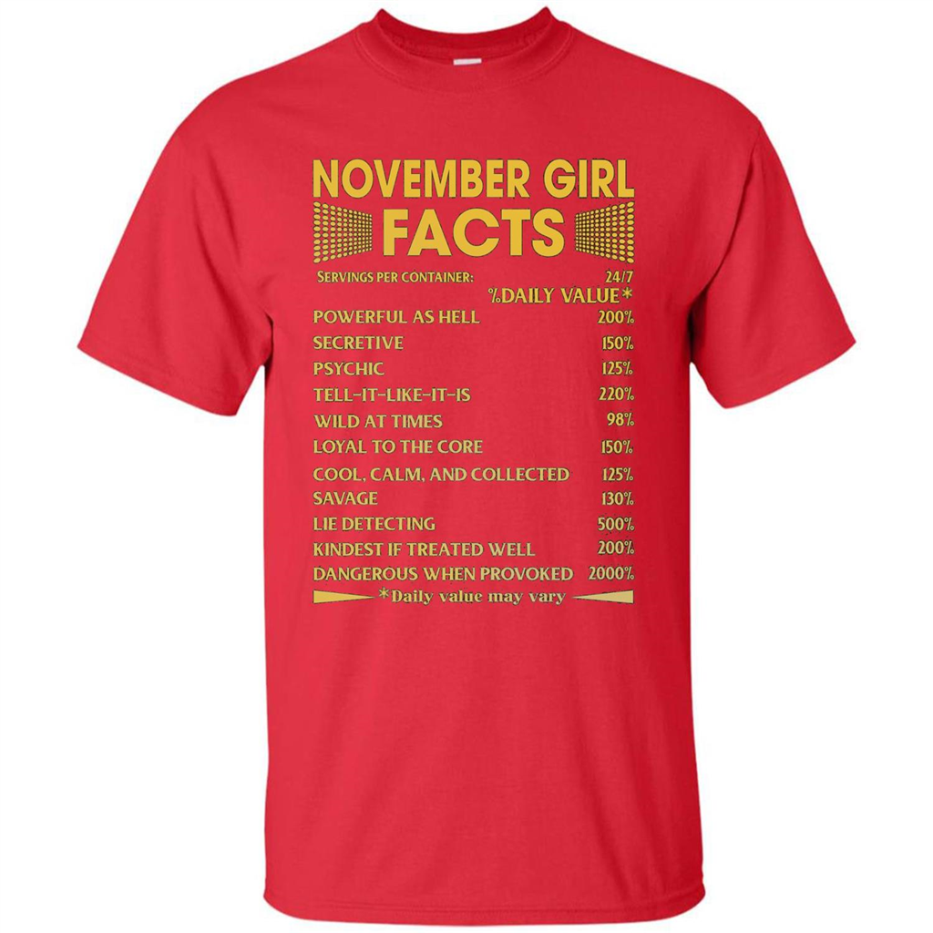 November Girl Facts T-shirt Birthday Gift T-shirt Red