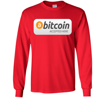 Bitcoin Accepted Here BTC Cryptocurrency T-shirt Red