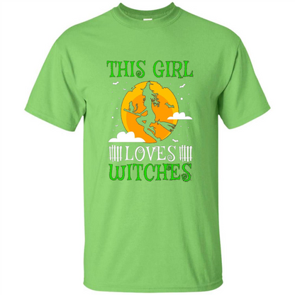 This Girl Loves Witches Witch Halloween T-Shirt Lime