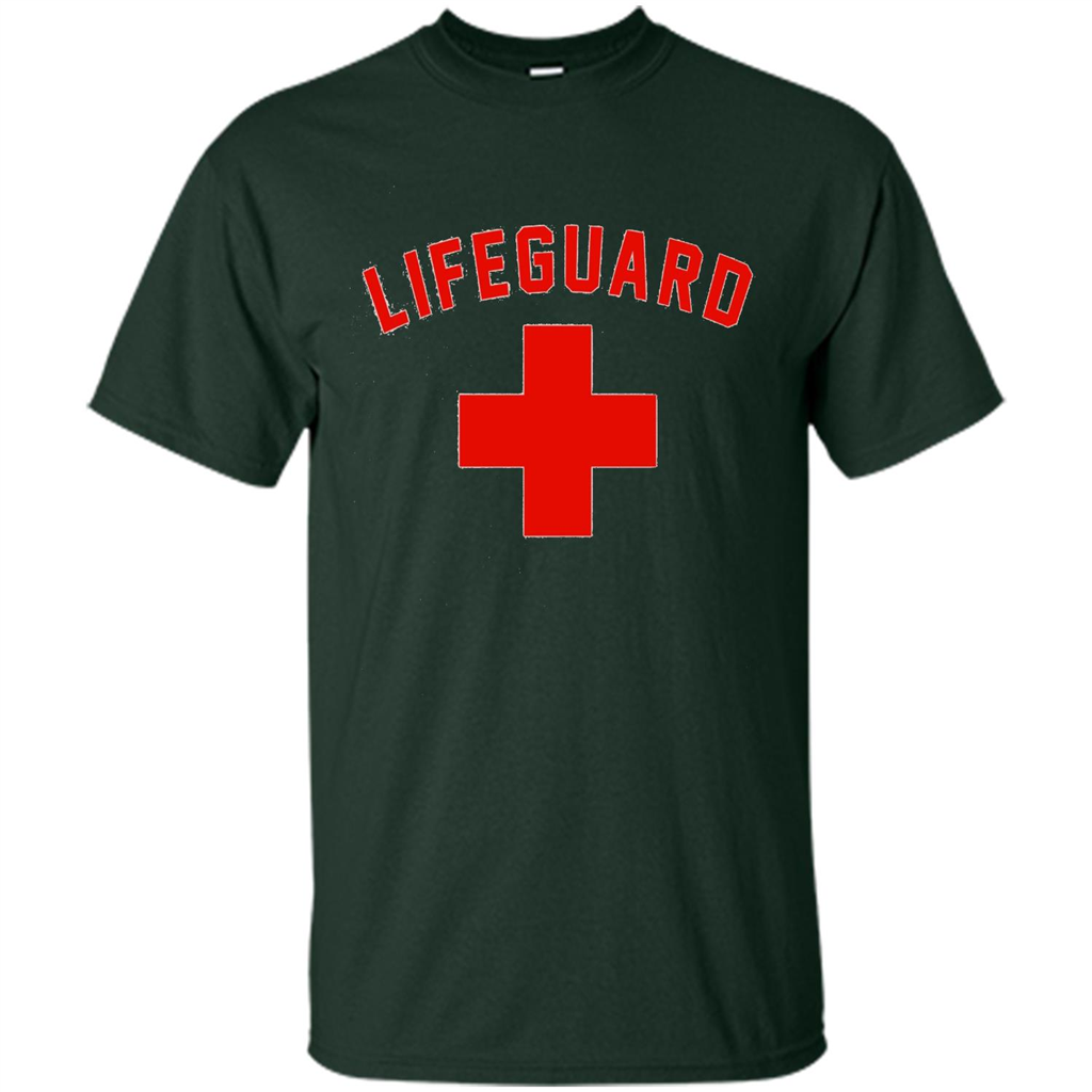 Lifeguard Red And White T-Shirt Forest Green