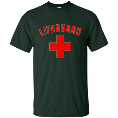 Lifeguard Red And White T-Shirt Forest Green