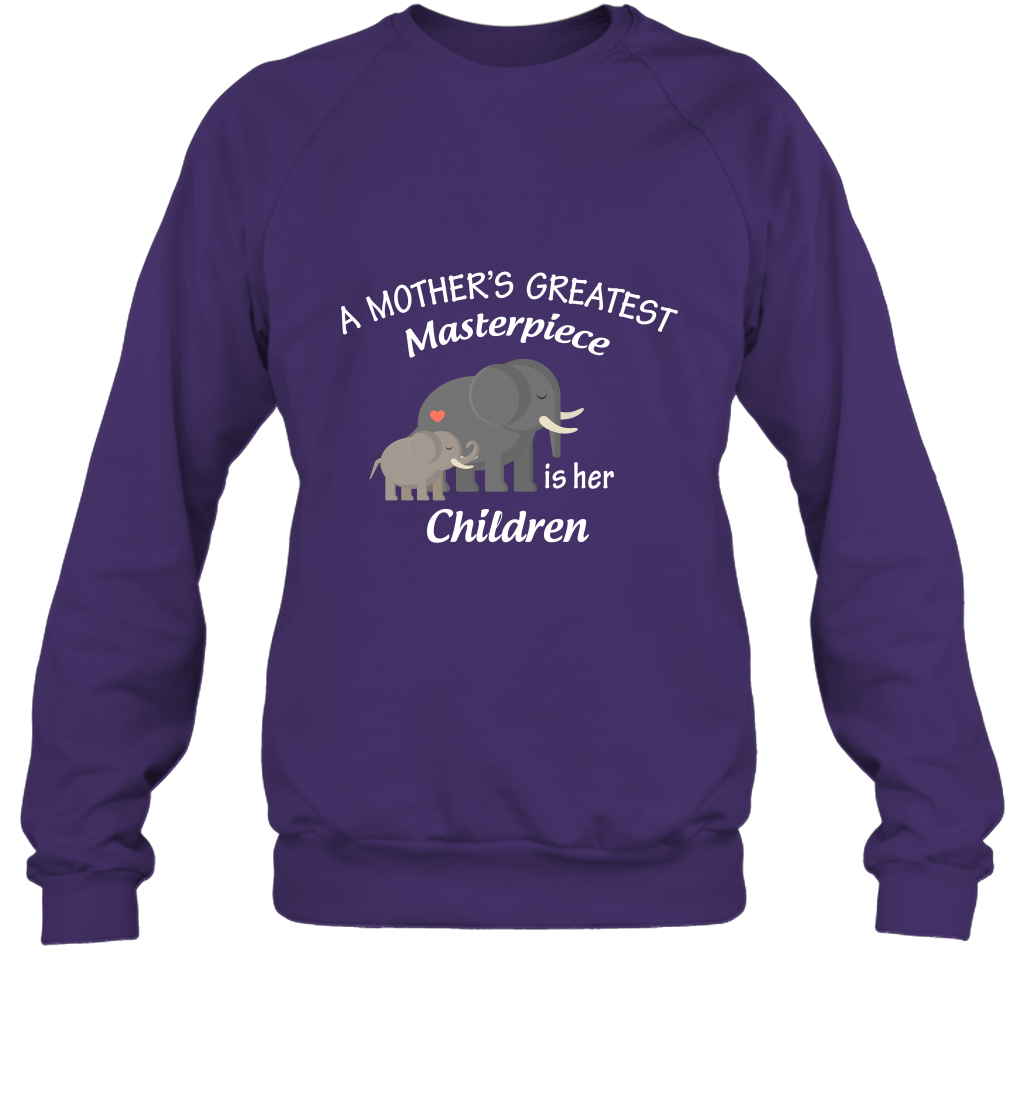 A Mothers Greatest Masterpiece Is Her Children Elephants Family Shirt Sweatshirt Purple