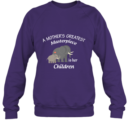 A Mothers Greatest Masterpiece Is Her Children Elephants Family Shirt Sweatshirt Purple