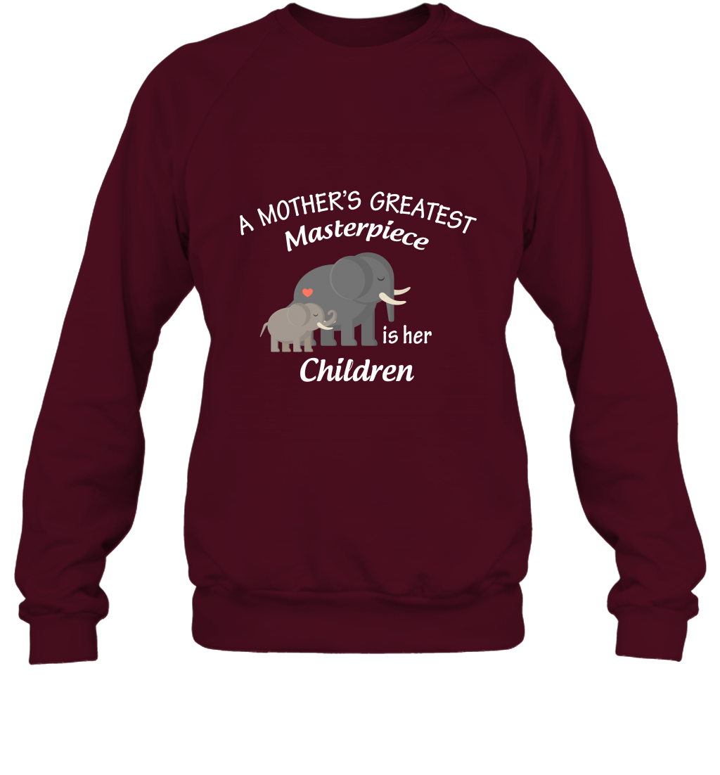 A Mothers Greatest Masterpiece Is Her Children Elephants Family Shirt Sweatshirt Maroon