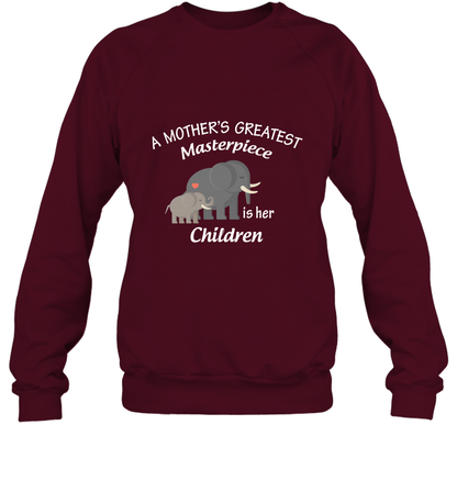 A Mothers Greatest Masterpiece Is Her Children Elephants Family Shirt Sweatshirt Maroon