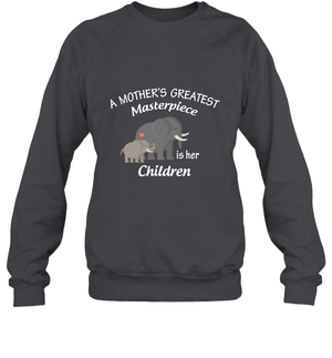 A Mothers Greatest Masterpiece Is Her Children Elephants Family ShirtUnisex Fleece Pullover Sweatshirt