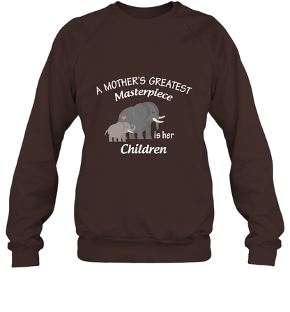 A Mothers Greatest Masterpiece Is Her Children Elephants Family Shirt Sweatshirt Dark Chocolate