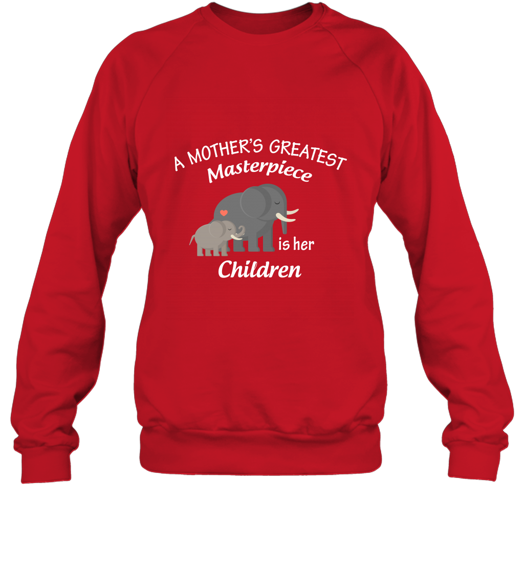 A Mothers Greatest Masterpiece Is Her Children Elephants Family Shirt Sweatshirt Red