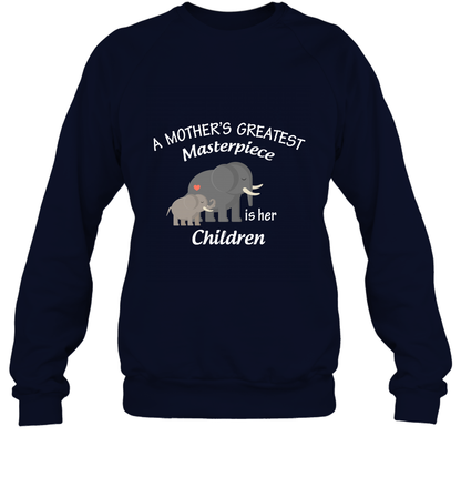 A Mothers Greatest Masterpiece Is Her Children Elephants Family Shirt Sweatshirt Navy