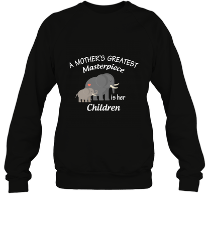 A Mothers Greatest Masterpiece Is Her Children Elephants Family Shirt Sweatshirt Black