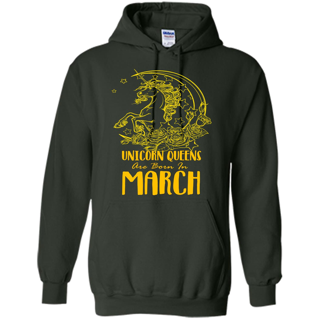 March Unicorn T-shirt Unicorn Queens Are Born In March Forest Green