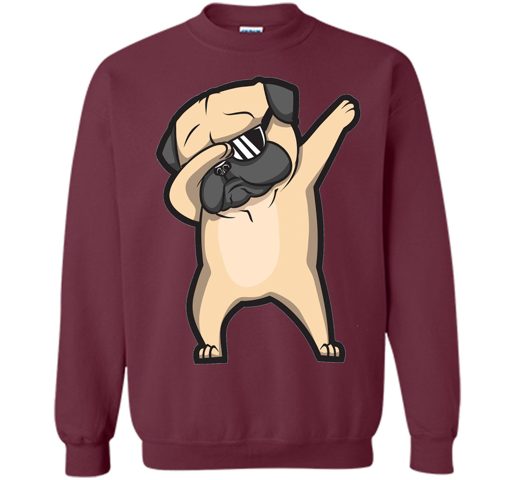 Dabbing Pug Shirt - Cute Funny Dog Dab T-Shirt t-shirt Maroon
