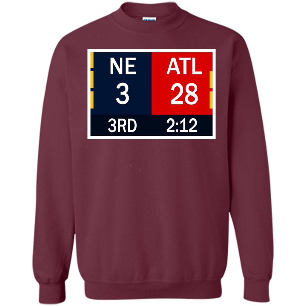 NE 3 ATL 28 Final T-shirt 2 Sides 1 Game Maroon