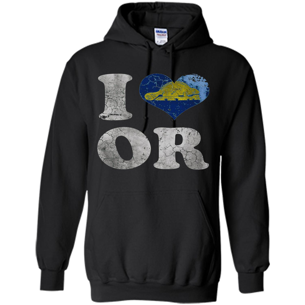 I Love Oregon T-shirt American States T-shirt Black