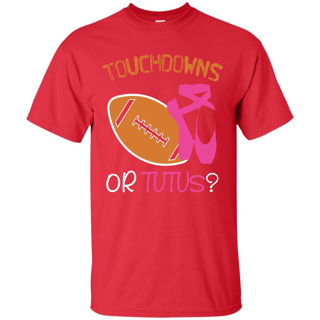 Pregnancy T-shirt Touchdowns Or Tutus T-shirt Red