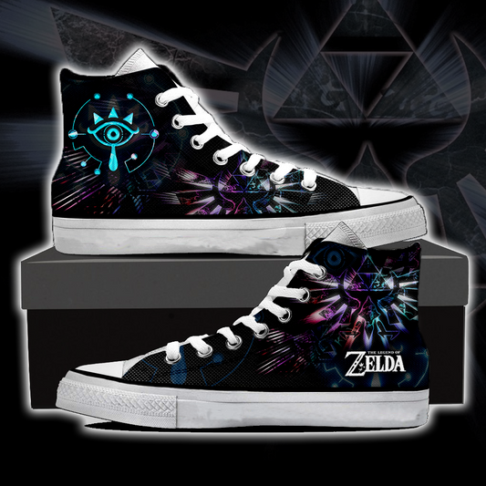 The Legend of Zelda - Breath of the Wild High Top Canvas Shoes White