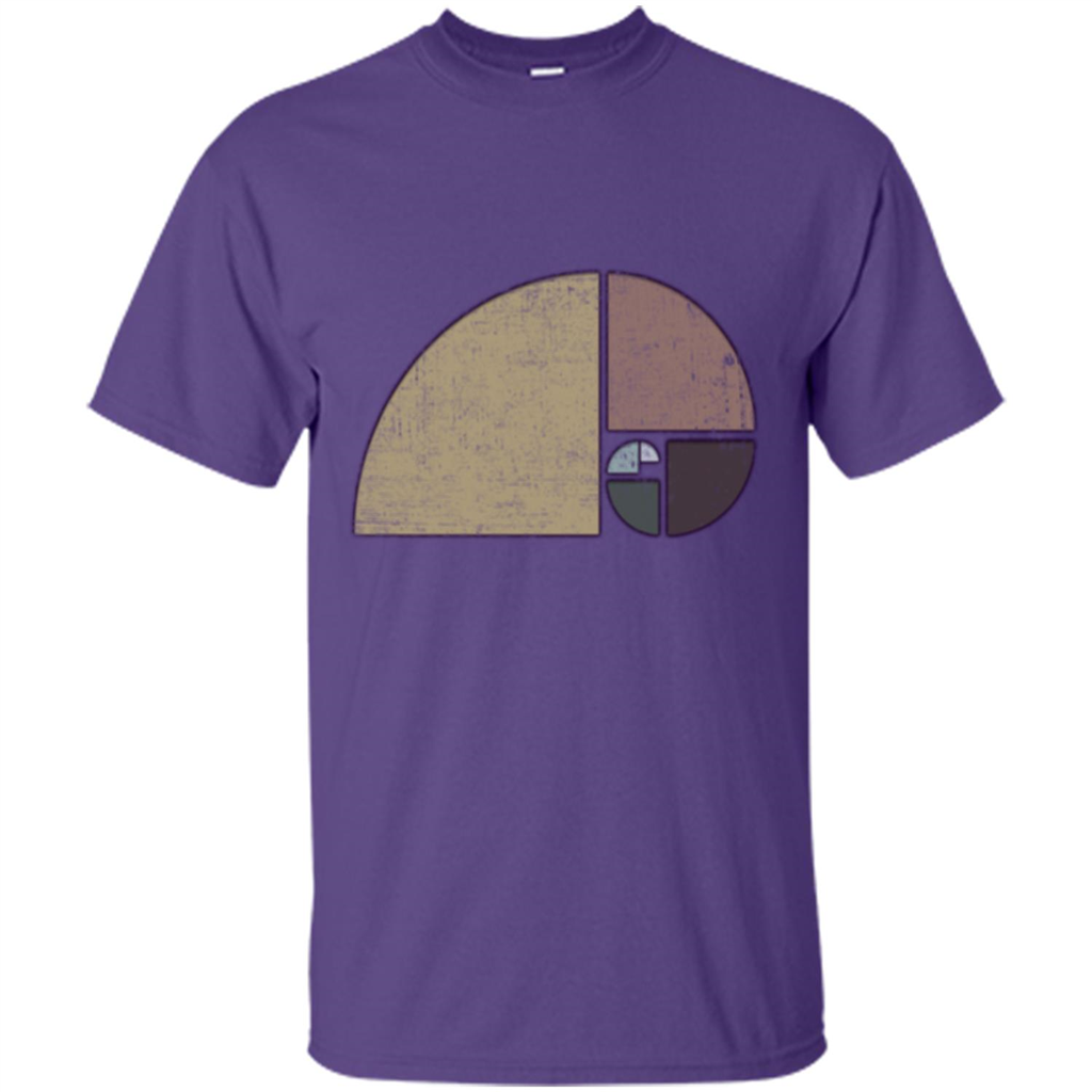 Distressed Geometric Fibonacci Spiral T-sihrt Purple