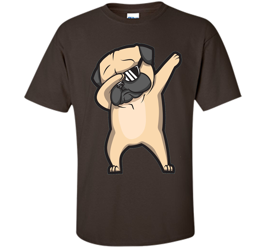 Dabbing Pug Shirt - Cute Funny Dog Dab T-Shirt t-shirt Dark Chocolate