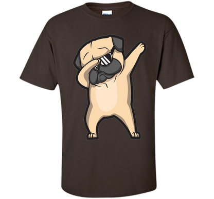 Dabbing Pug Shirt - Cute Funny Dog Dab T-Shirt t-shirt Dark Chocolate