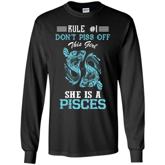 Pisces T-shirt Rule Dont Piss Off This Girl T-shirt Black