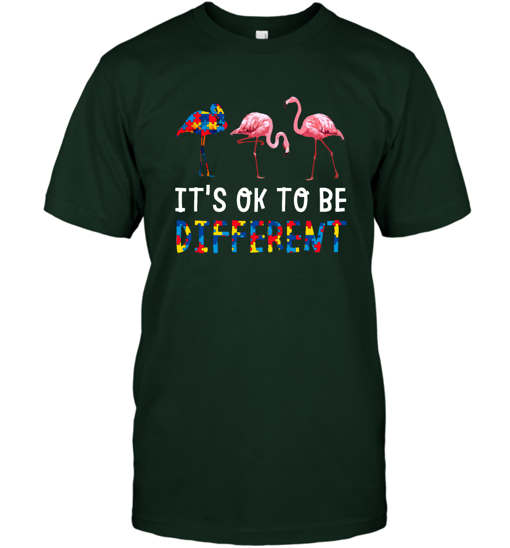 It's Ok To Be Different Autism Awareness Shirt T-Shirt Forest Green