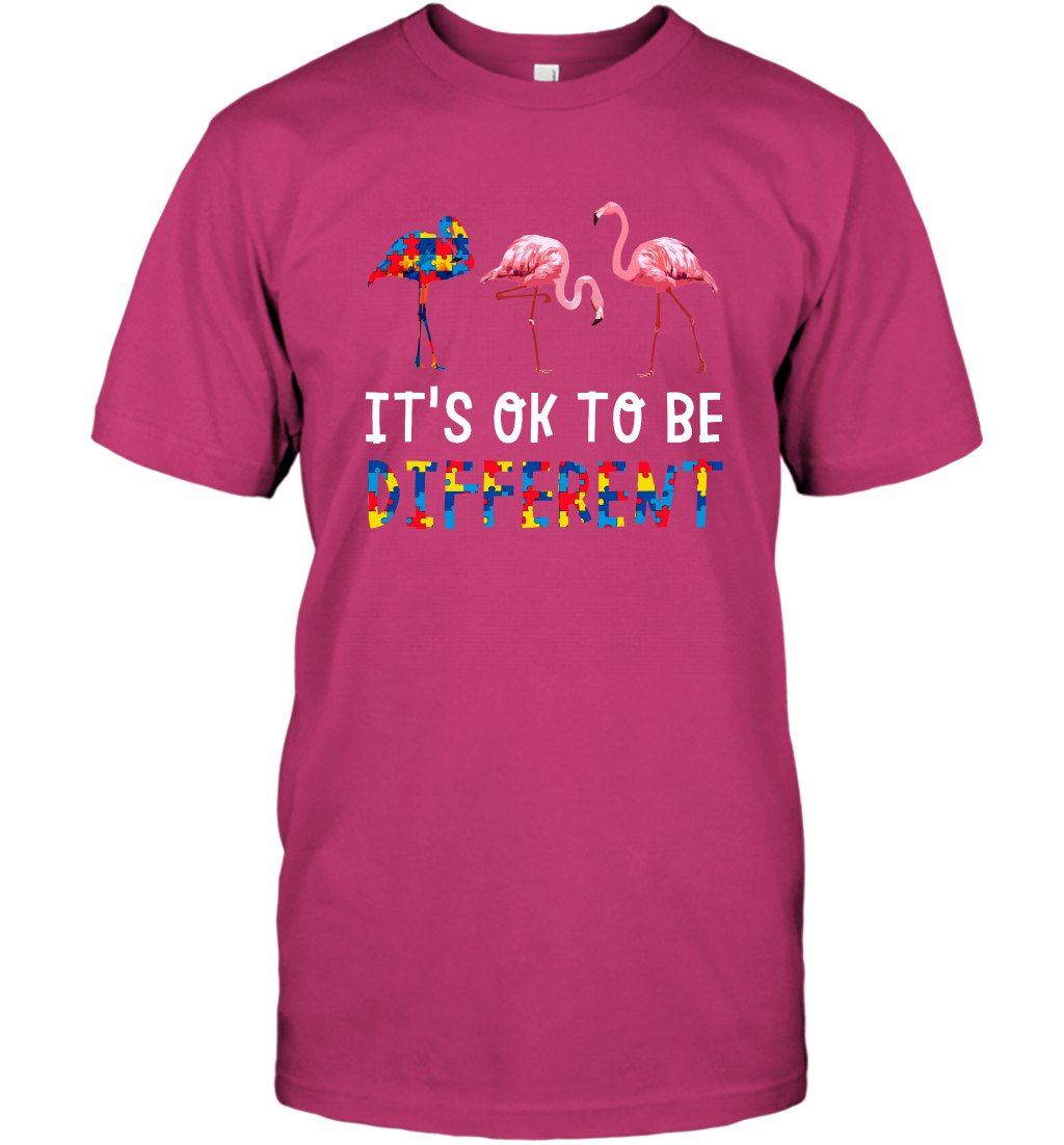 It's Ok To Be Different Autism Awareness Shirt T-Shirt Heliconia