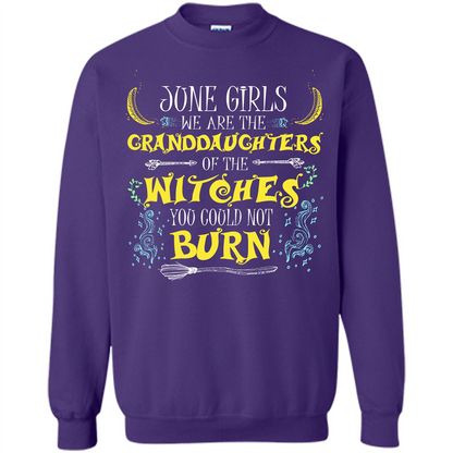 Halloween T-shirt June Girls We Are The Granddaughters Of The Witches You Could Not Burn Orange