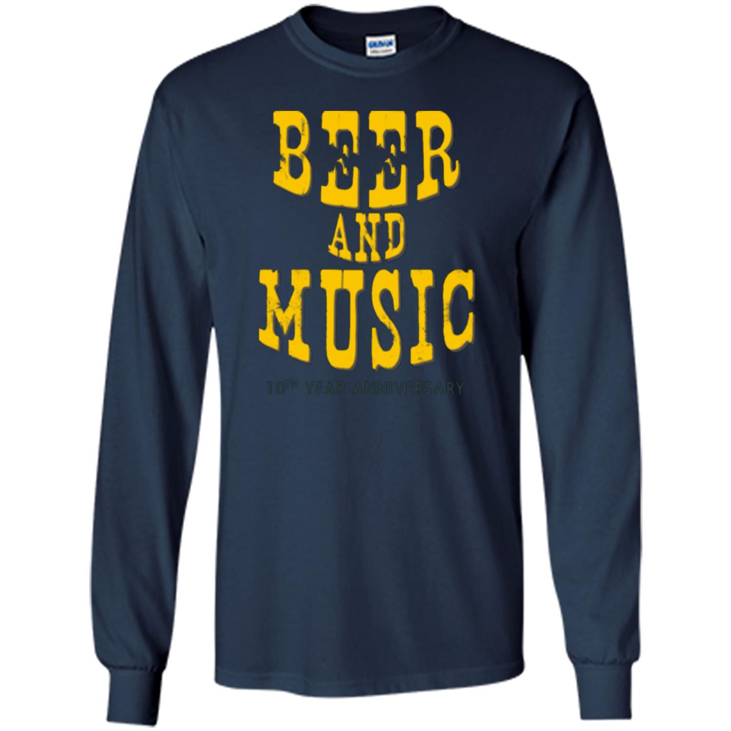 Beer And Music 10th Year Anniversary T-shirt Navy