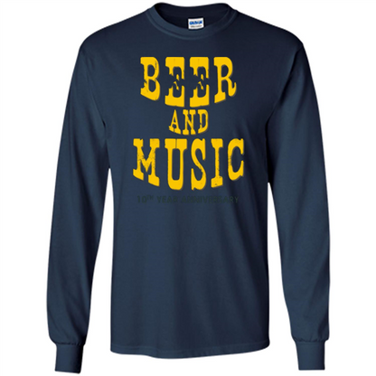 Beer And Music 10th Year Anniversary T-shirt Navy