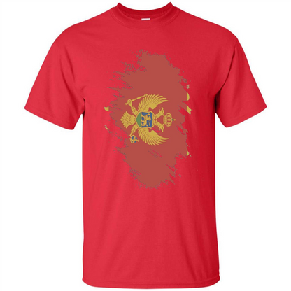 Flag of Montenegro T-shirt National Montenegrin Red