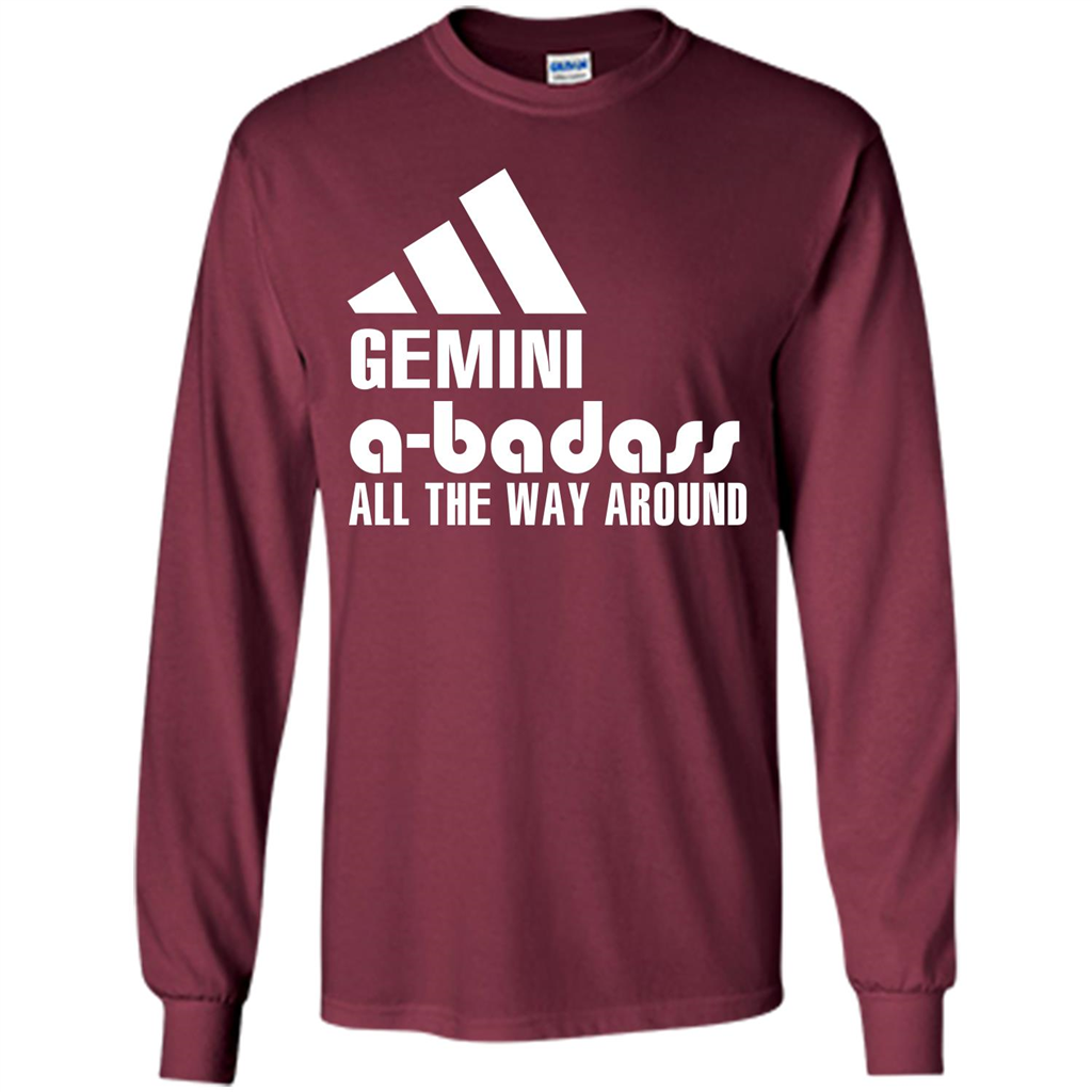 Gemini A-Badass All The Way Around T-shirt Maroon