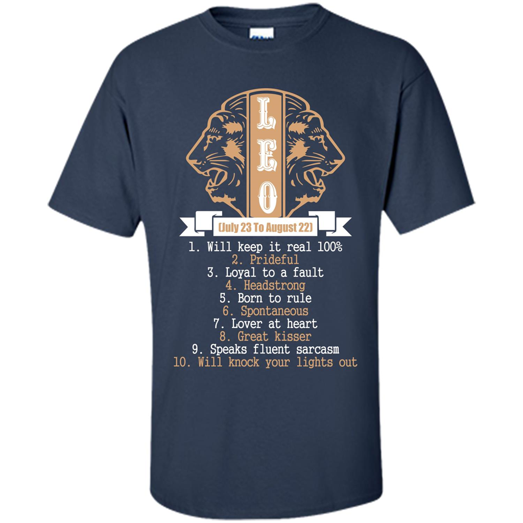 Leo T-shirt Will Knock Your Lights Out Navy
