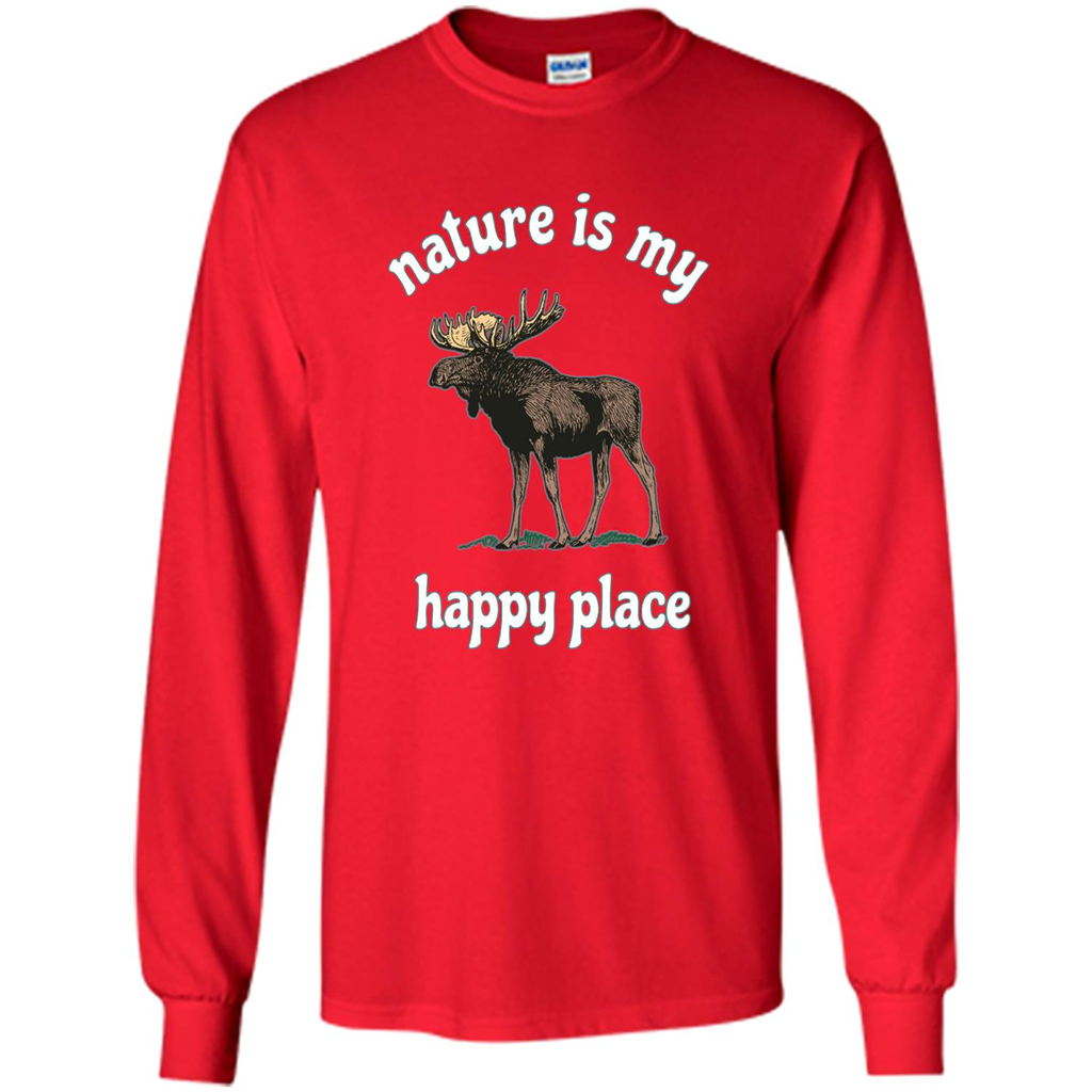 Moose's Wildlife T-Shirt Nature Is My Happy Place Red