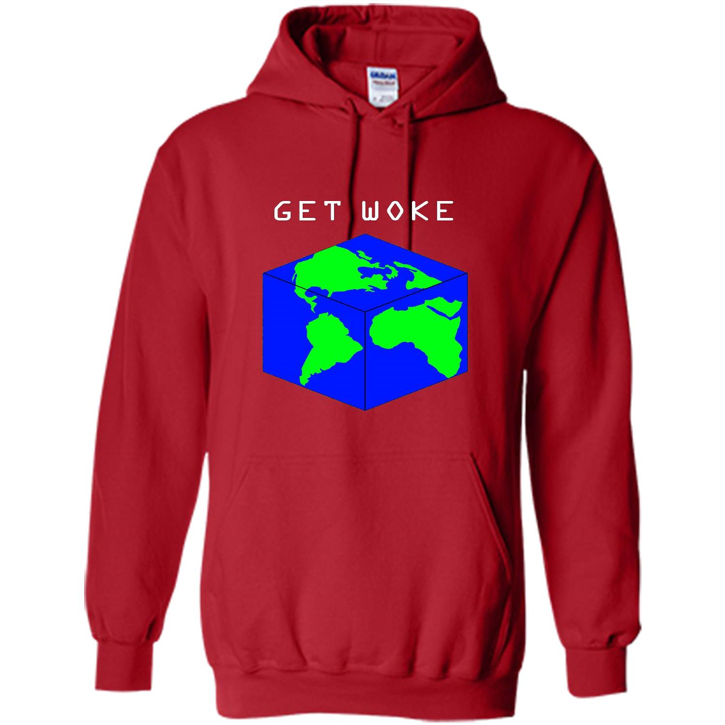 Flat Earther Get Woke T-shirt Earth Society T-shirt Red