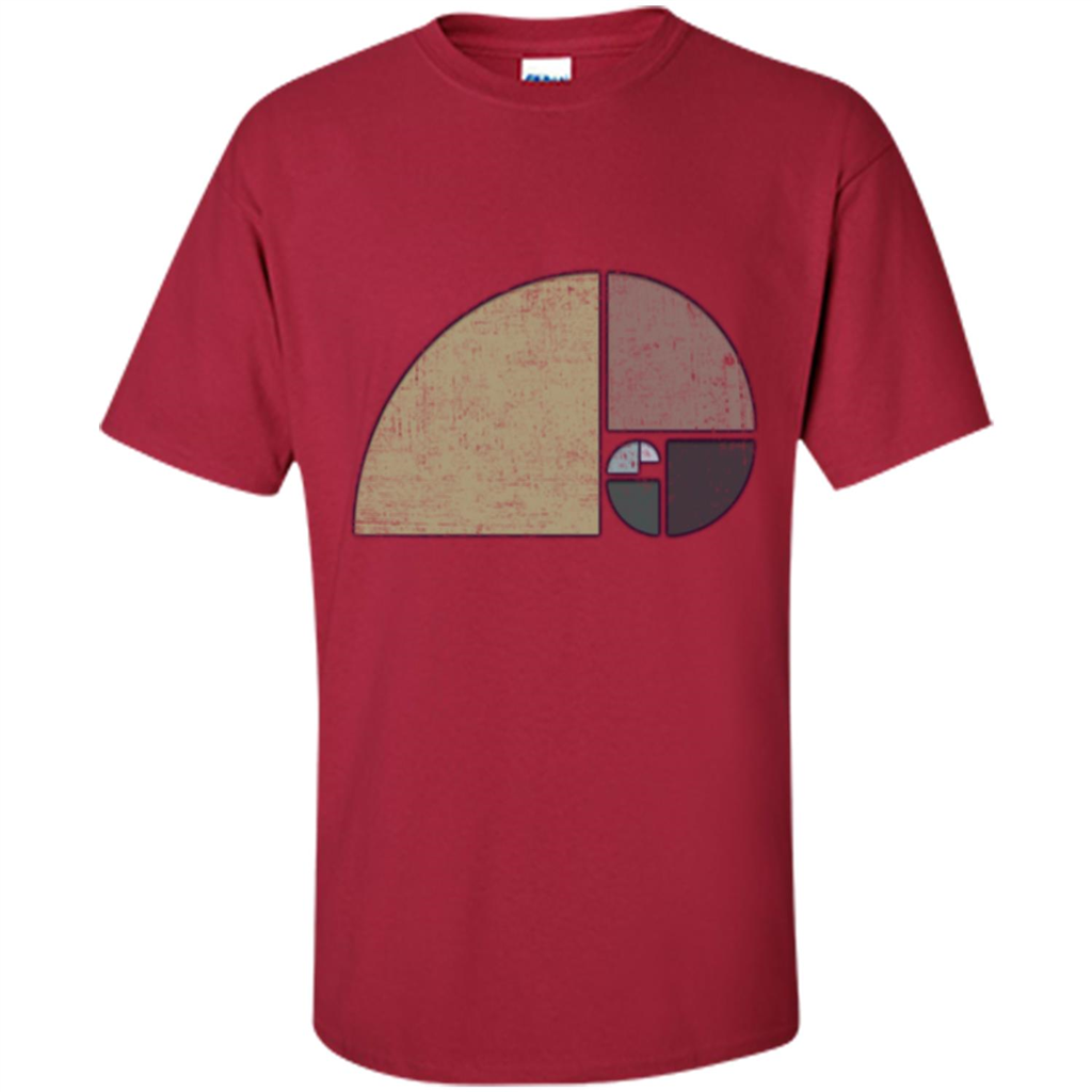 Distressed Geometric Fibonacci Spiral T-sihrt Cardinal