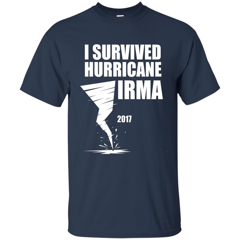 I Survived Hurricane Irma Graphic T-shirt Navy
