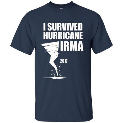 I Survived Hurricane Irma Graphic T-shirt Navy