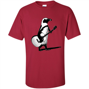 Funny Penguin T-shirt Penguin Plays Guitar