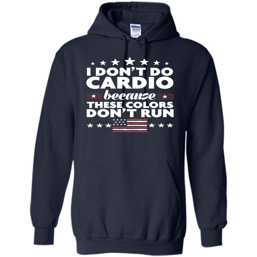 Funny 4th of July T-shirt I Don't Do Cardio Navy