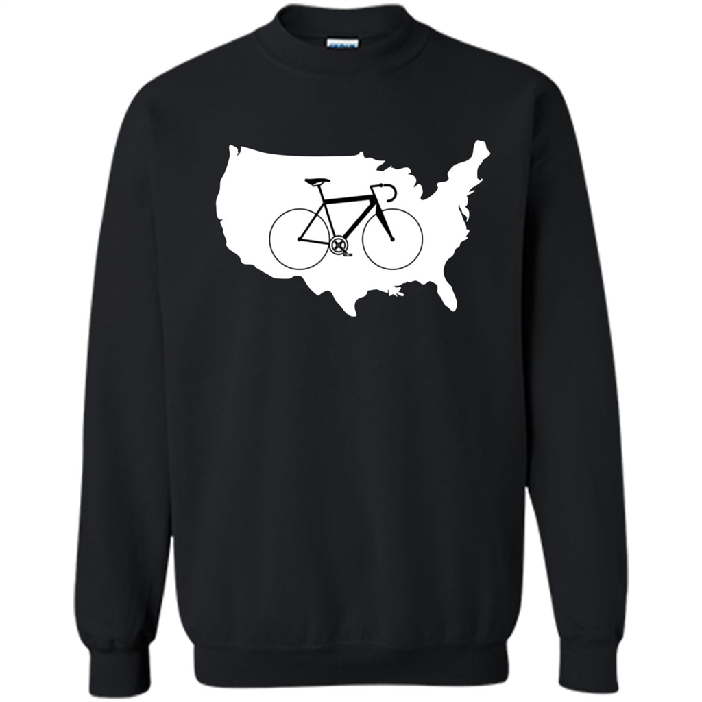 Bicycle America T-shirt USA States Road Bike Black