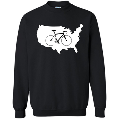 Bicycle America T-shirt USA States Road Bike Black