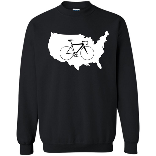 Bicycle America T-shirt USA States Road Bike Black