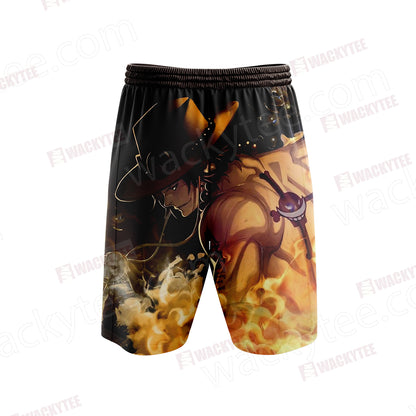 One Piece Portgas D. Ace 3D Beach Shorts