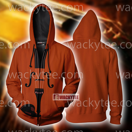 Violin Zip Up Hoodie Jacket 4XL